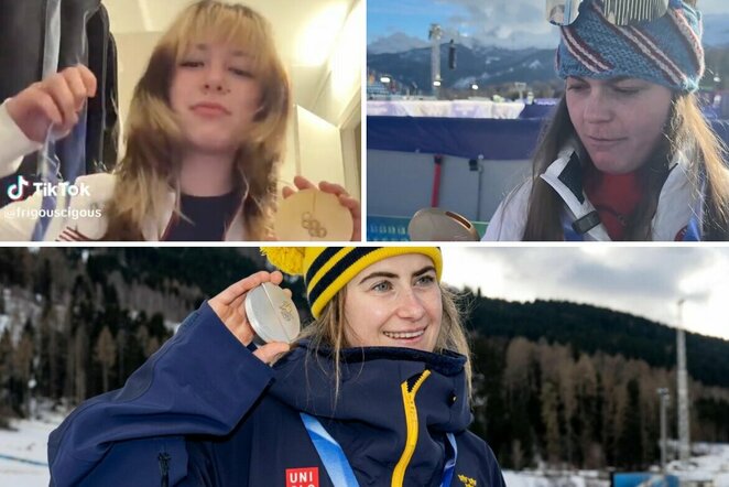 Ebba Andersson, Breezy Johnson ir Alysa Liu | Organizatorių nuotr.