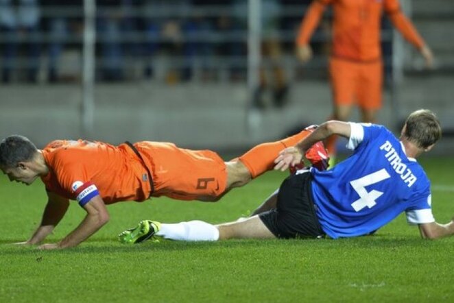 Estijos – Olandijos rungtynių akimirka | AFP/Scanpix nuotr.