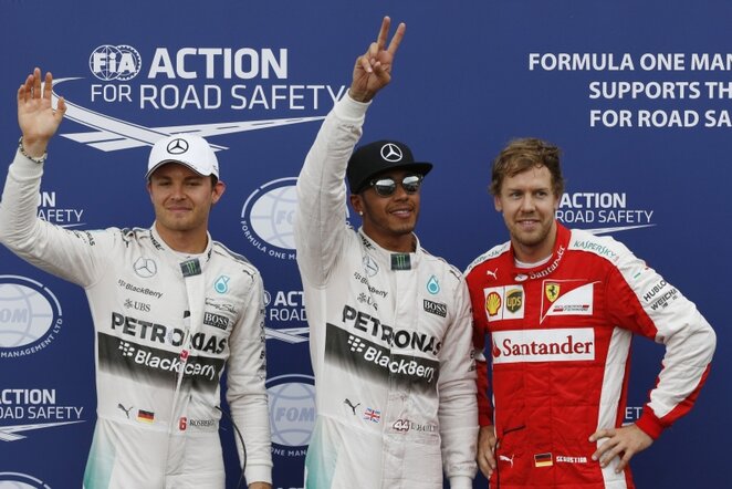Lewisas Hamiltonas (viduryje) | AP/Scanpix nuotr.