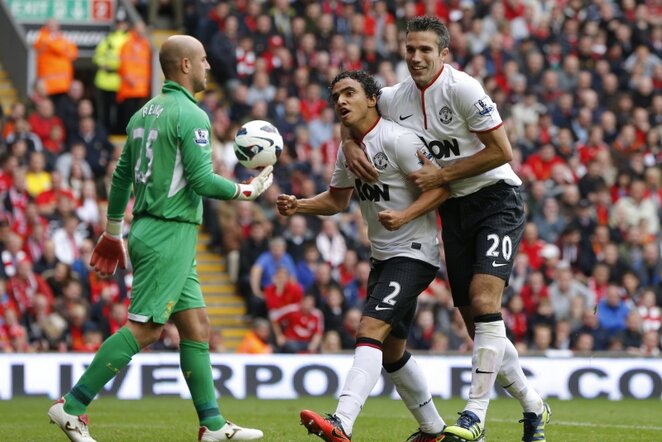 „Man United“ žaidėjai švenčia įvartį | Reuters/Scanpix nuotr.