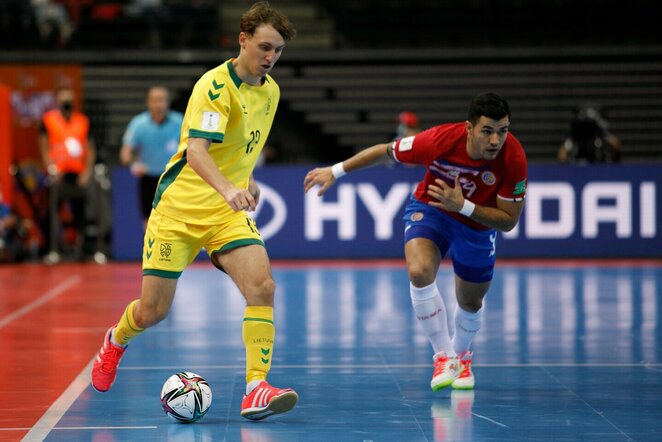 Lietuvos – Kosta Rikos futsal rinktinių rungtynių akimirka | Eriko Ovčarenko / BNS foto nuotr.