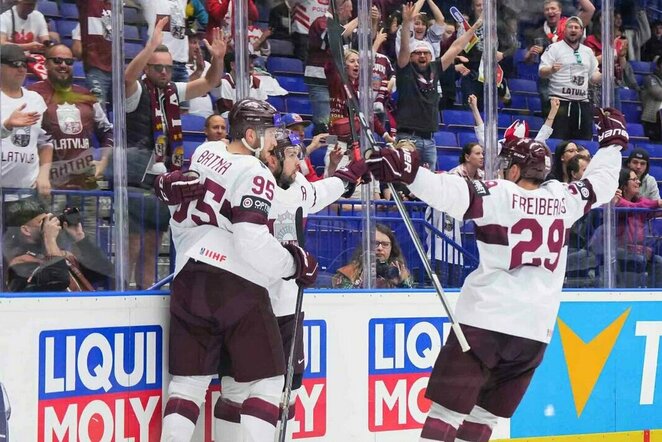 Latvija – Kazachstanas rungtynių akimirka | IIHF nuotr.