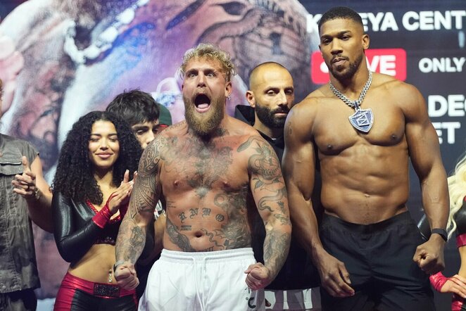 Jake'as Paulas ir Anthony Joshua | Scanpix nuotr.