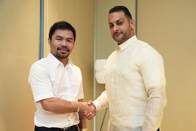 Manny Pacquiao ir Audie Attaras | „Twitter“ nuotr.