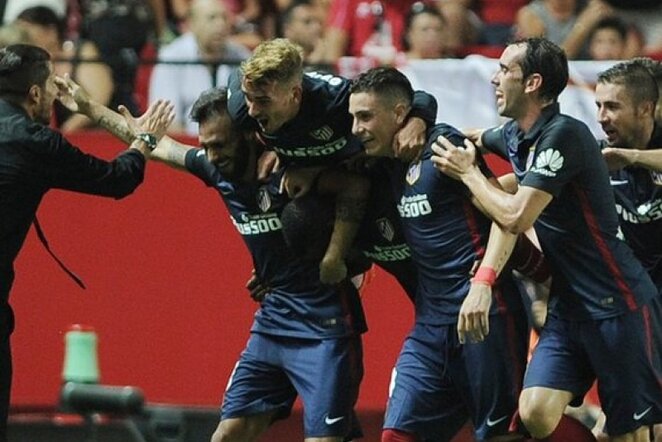„Atletico“ futbolininkai džiaugėsi įvarčiu | AFP/Scanpix nuotr.