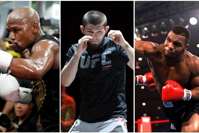 Floydas Mayweatheris, Chabibas Nurmagomedovas ir Mike'as Tysonas | Scanpix nuotr.