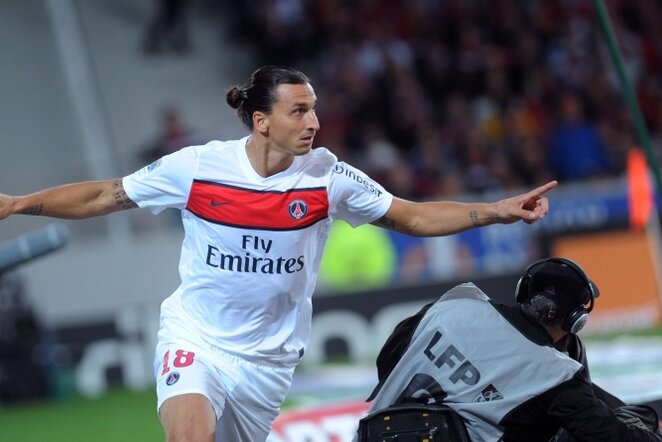 Zlatanas Ibrahimovičius švenčia įvartį | AFP/Scanpix nuotr.