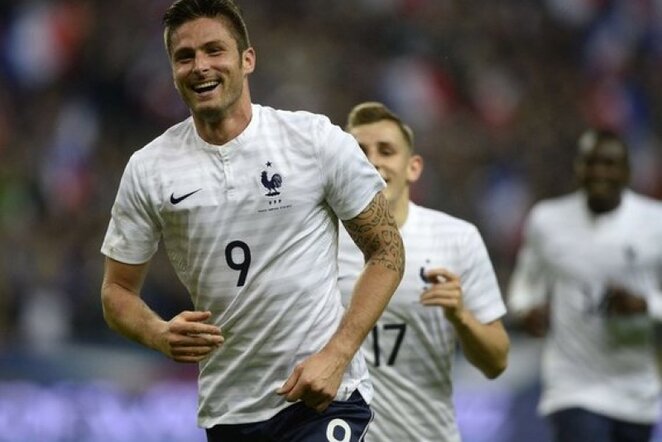 Olivieris Giroud pelnė du įvarčius | AFP/Scanpix nuotr.