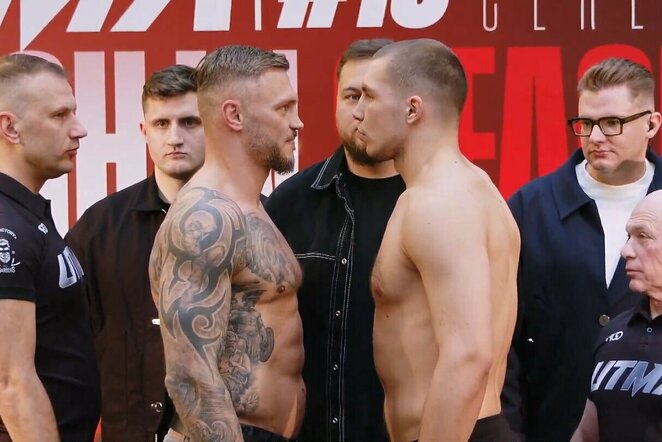 Sergejus Maslobojevas (3-0 UTMA, 93,85) – Ignas Pauliukevičius (6-0 UTMA, 94,85 kg) | „Stop“ kadras