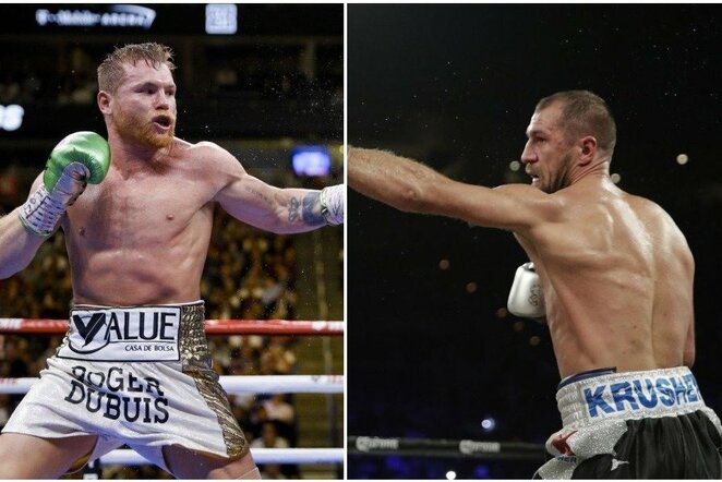 Saulis „Canelo“ Alvarezas ir Sergejus Kovaliovas | Scanpix nuotr.