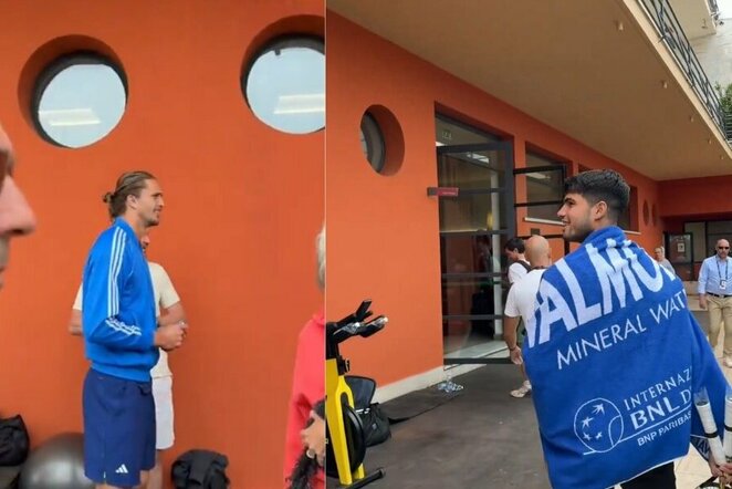 Alexanderis Zverevas ir Carlosas Alcarazas | „Stop“ kadras