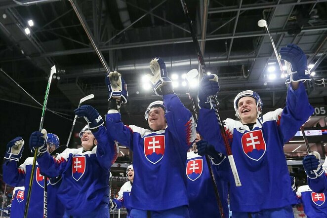 Slovakija – JAV rungtynių akimirka | IIHF nuotr.