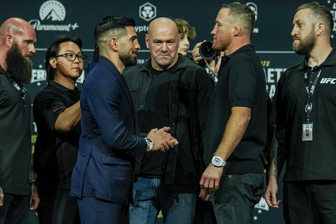 Illia Topuria ir Justinas Gaethje | Scanpix nuotr.