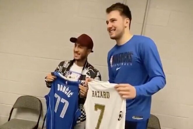 Edenas Hazardas ir Luka Dončičius | „Twitter“ nuotr.