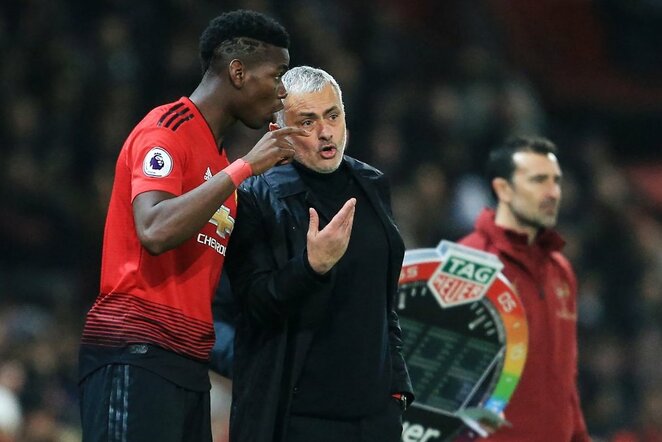 Paulis Pogba ir Jose Mourinho | Scanpix nuotr.