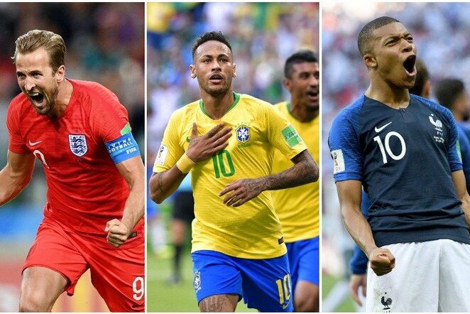 Harry Kane'as, Neymaras ir Kylianas Mbappe | Scanpix nuotr.