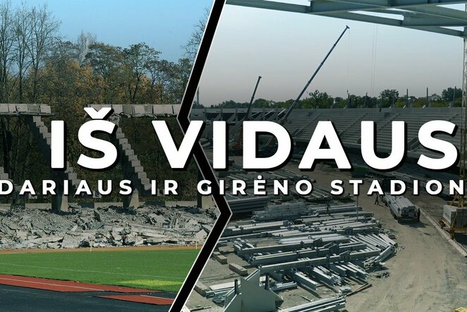 Kaip iš vidaus atrodo S. Dariaus ir S. Girėno stadiono statybų aikštelė? | Youtube.com nuotr.