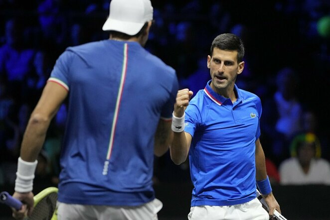 Matteo Berrettini ir Novakas Djokovičius | Scanpix nuotr.