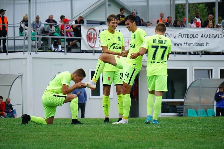 “Trakai-B“ švenčia įvartį į “Panevėžio“ vartus | Organizatorių nuotr.