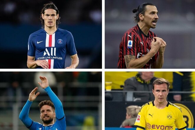 Edinsonas Cavani, Zlatanas Ibrahimovičius, Driesas Mertensas ir Mario Gotze | „Twitter“ nuotr.