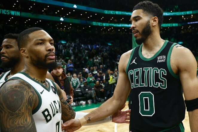 Damianas Lillardas, Jaysonas Tatumas | „X“ nuotr.