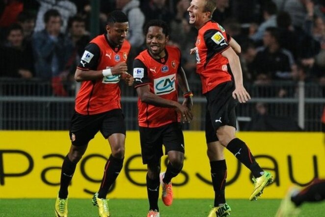 „Rennes“ džiaugiasi trečiuoju įvarčiu | AFP/Scanpix nuotr.