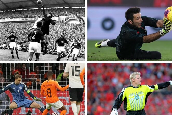 Levas Jašinas, Gianluigi Buffonas, Manuelis Neueris ir Peteris Schmeichelis | Scanpix nuotr.