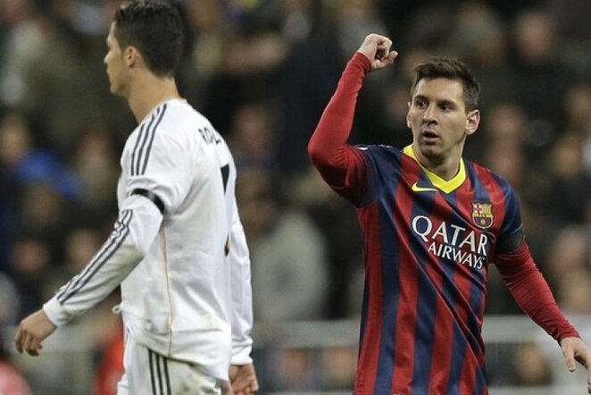 Lionelis Messi (deš.) ir Cristiano Ronaldo | AP/Scanpix nuotr.