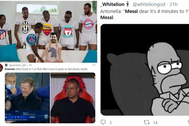 Geriausi pokštai po „Barcelonos“ ir PSG“ rungtynių | „Twitter“ nuotr.