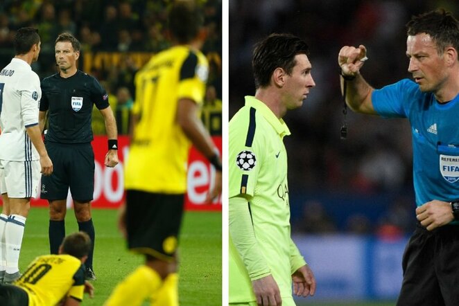 Cristiano Ronaldo, Lionelis Messi ir Markas Clattenburgas | Scanpix nuotr.