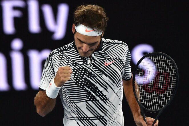 Rogerio Federerio ir Miesho Zverevo mačo akimirka | Scanpix nuotr.