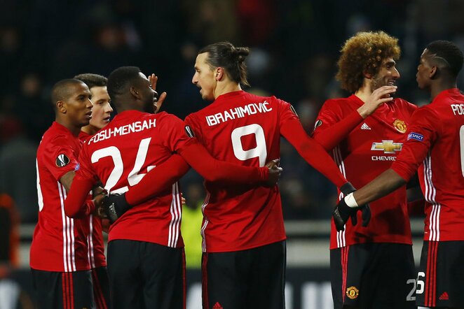 „Manchester United“ ekipa džiaugiasi įvarčiu | Scanpix nuotr.