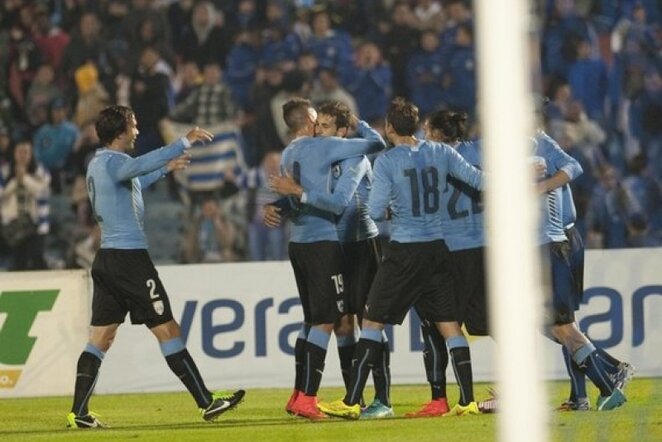 Urugvajus džiaugiasi įvarčiu | AFP/Scanpix nuotr.