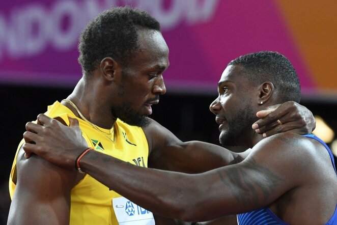 Usainas Boltas ir Justinas Gatlinas | Scanpix nuotr.