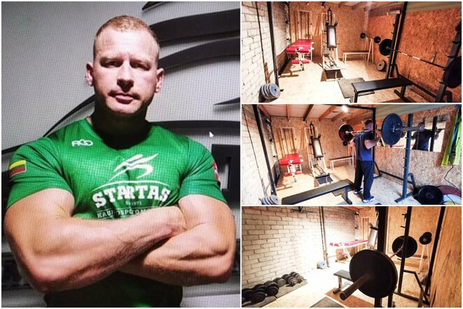 Vytauto Janulevičiaus įsirengta salė garaže | asmeninio archyvo nuotr.