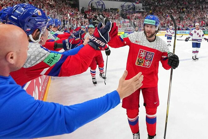 JAV – Čekija rungtynių akimirka | IIHF nuotr.