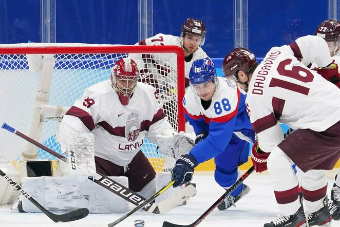 Slovakija – Latvija rungtynių akimirka | IIHF nuotr.