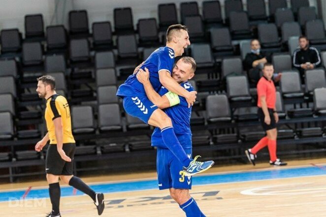 „Aleksotas“ triumfuoja po įvarčio | LFF nuotr.