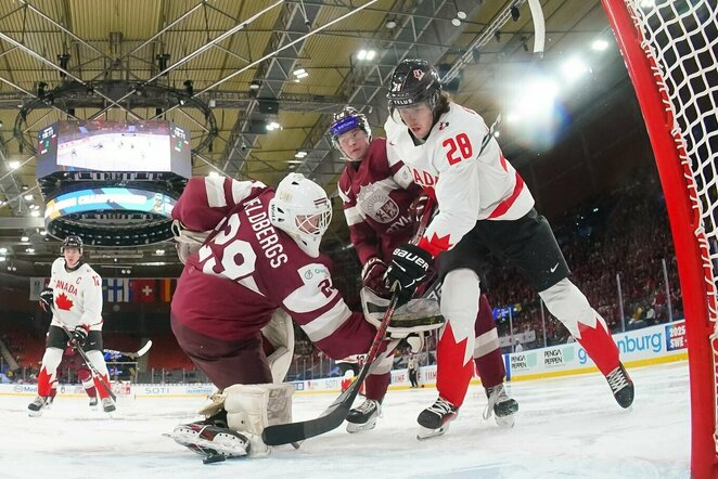 Latvija – Kanada rungtynių akimirka | IIHF nuotr.