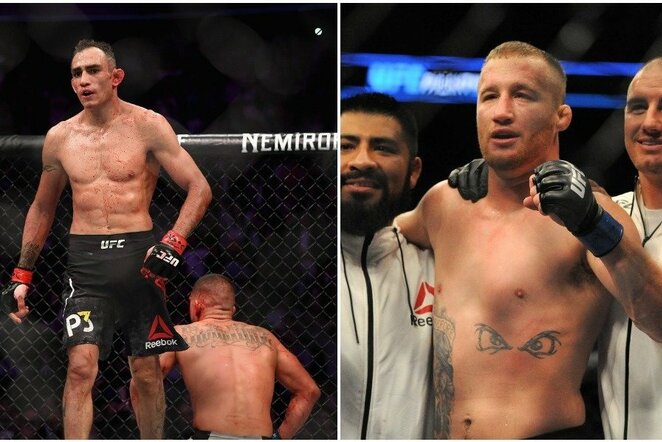 Tony Fergusonas ir Justinas Gaethje | Scanpix nuotr.