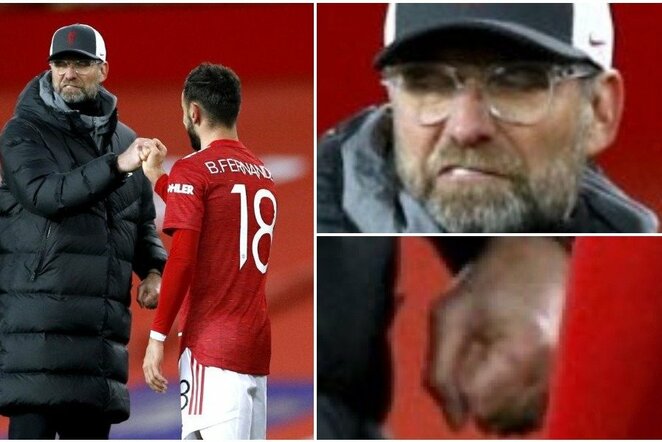 Jurgenas Kloppas ir Bruno Fernandesas | „Twitter“ nuotr.