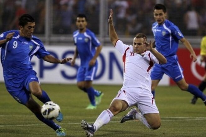 Jordanijos ir Uzbekistano rungtynių akimirka | Reuters/Scanpix nuotr.