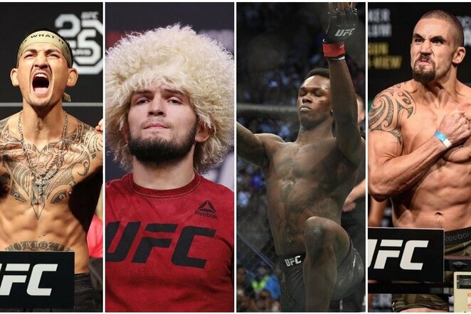 Maxas Holloway, Chabibas Nurmagomedovas, Israelis Adesanya ir Robertas Whittakeris | Scanpix nuotr.