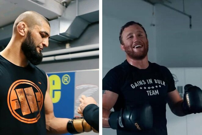 Chamzatas Čimajevas ir Justinas Gaethje | Organizatorių nuotr.