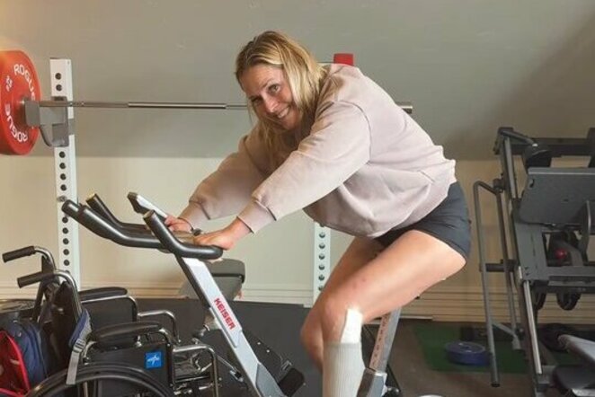 Lindsey Vonn reabilitacija | „Stop“ kadras
