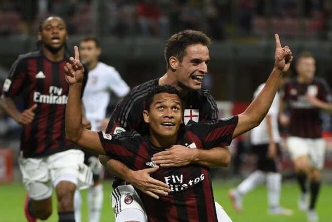 Carlosas Bacca ir Giacomo Bonaventura atvedė Milano klubą į pergalę | AFP/Scanpix nuotr.