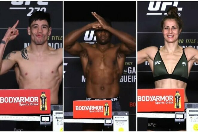 Brandonas Moreno, Francis Ngannou ir Jasmine Jasudavicius | Youtube.com nuotr.