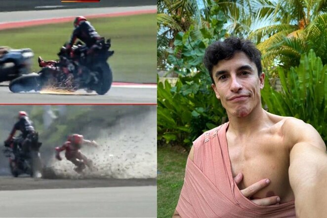 Marco Bezzecchi ir Marcas Marquezas | „Stop“ kadras