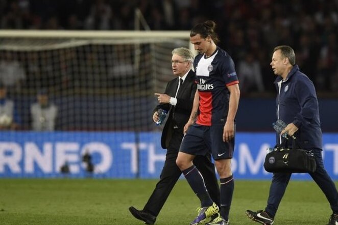 Zlatanas Ibrahimovičius patyrė traumą | AFP/Scanpix nuotr.
