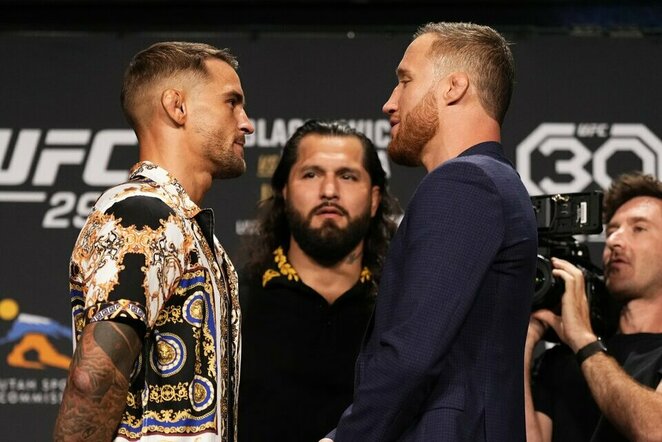 Dustinas Poirier ir Justinas Gaethje | Organizatorių nuotr.